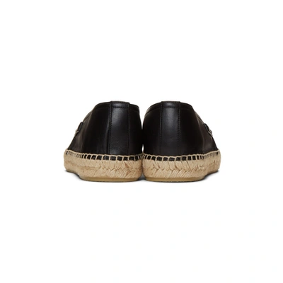 Shop Saint Laurent Black Leather Espadrilles In 1000 Blk/bk