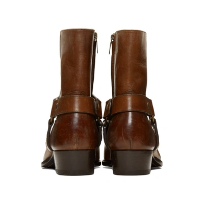 Shop Saint Laurent Brown Wyatt 40 Harness Boots