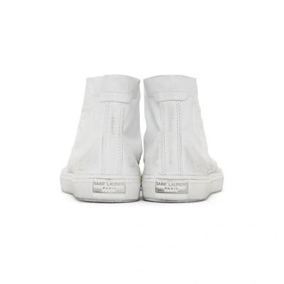 Shop Saint Laurent White Bedford Mid-top Sneakers In 9030 White