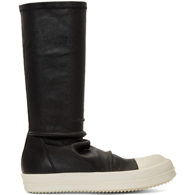 Shop Rick Owens Black And White Sock Sneakers In 91 Blk Milk