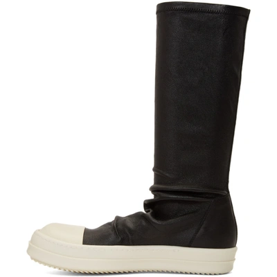 Shop Rick Owens Black And White Sock Sneakers In 91 Blk Milk