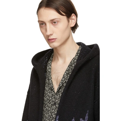 Shop Saint Laurent Black Jacquard Baja Hoodie