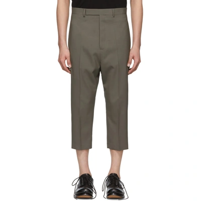 Shop Rick Owens Taupe Cropped Astaires Trousers