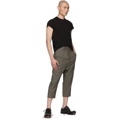 Shop Rick Owens Taupe Cropped Astaires Trousers