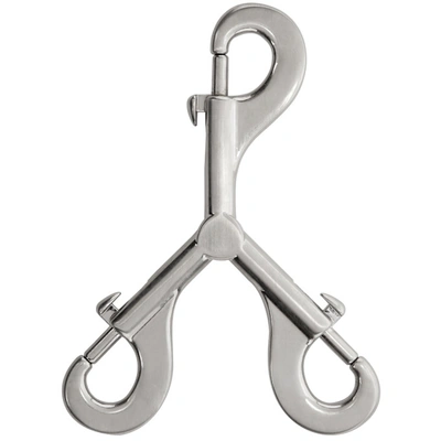 Shop Rick Owens Silver Hydra Hook Keychain In 128palladio