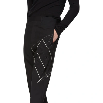 Shop Rick Owens Black Embroidered Cropped Astaires Trousers In 09117 Black
