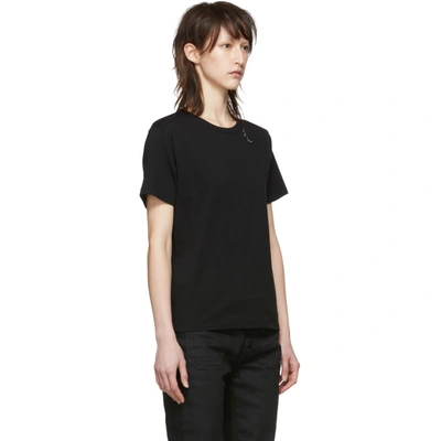 Shop Saint Laurent Black Studs Logo T-shirt In 1095 Black