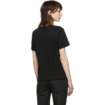 Shop Saint Laurent Black Studs Logo T-shirt In 1095 Black