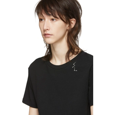 Shop Saint Laurent Black Studs Logo T-shirt In 1095 Black