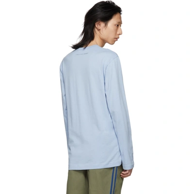 Shop Comme Des Garçons Shirt Comme Des Garcons Shirt Blue Logo Long Sleeve T-shirt In 2 Blue