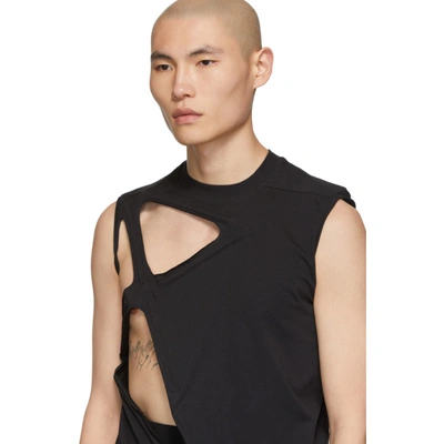 Shop Rick Owens Black Cut-out Rod Tank Top In 09 Black