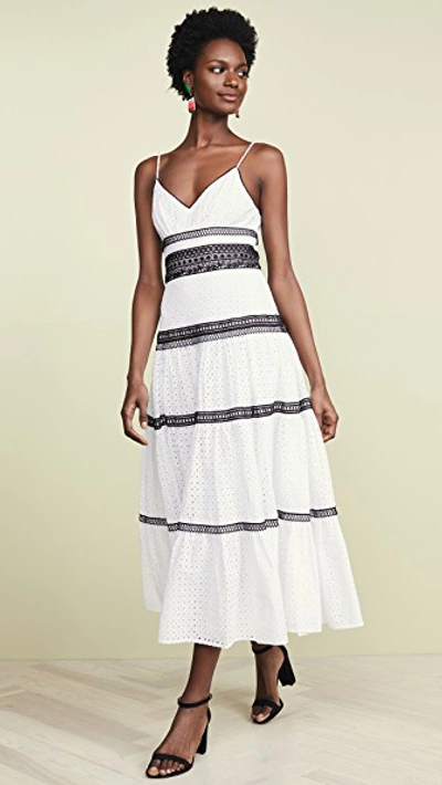Shop Jill Jill Stuart Eyelet Stripe Dress In Off White