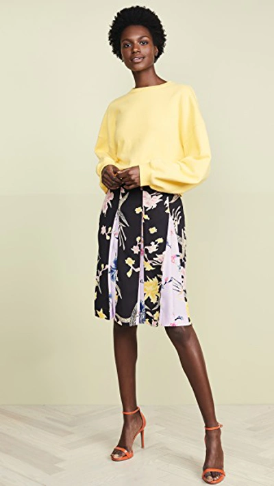 Shop Diane Von Furstenberg Opal Skirt In Floating Bouquet Black