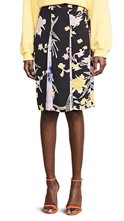 Shop Diane Von Furstenberg Opal Skirt In Floating Bouquet Black