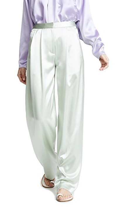 Shop Adam Lippes Pleat Front Trousers In Mint