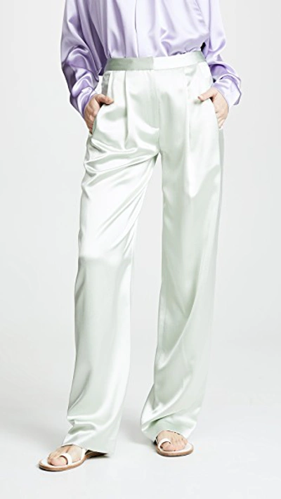 Shop Adam Lippes Pleat Front Trousers In Mint