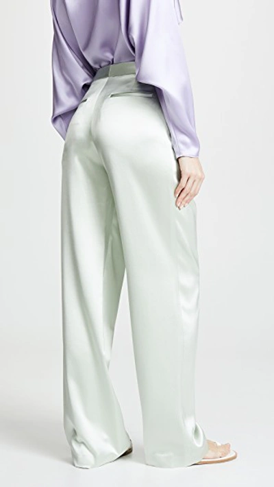 Shop Adam Lippes Pleat Front Trousers In Mint
