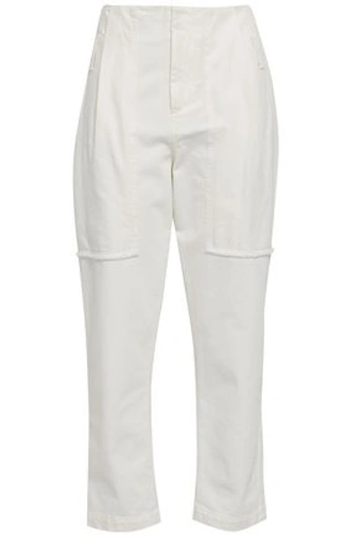 Shop Brunello Cucinelli Woman High-rise Tapered Jeans White