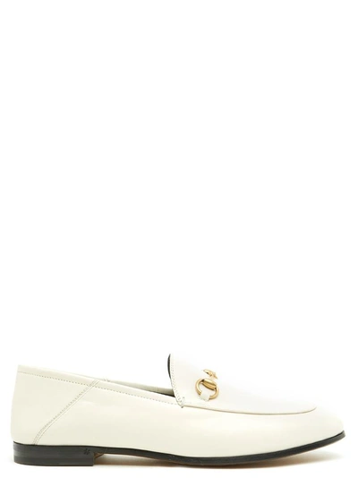 Shop Gucci Brixton Horsebit Loafers In White