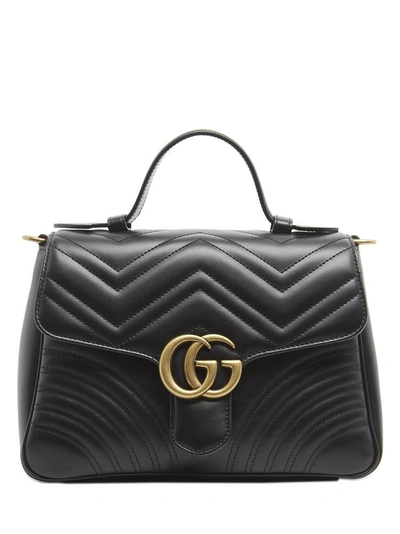 Shop Gucci Gg Small Marmont 2.0 Shoulder Bag In Black