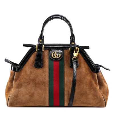 Shop Gucci Re(belle) Medium Top Handle Bag In Brown