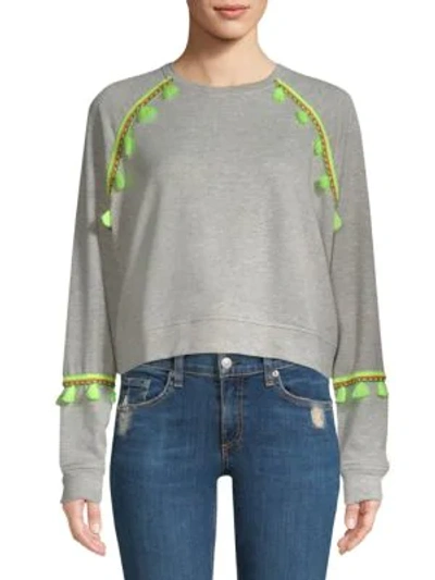 Shop Generation Love Devon Brocade Trim Sweatshirt In Heather Grey