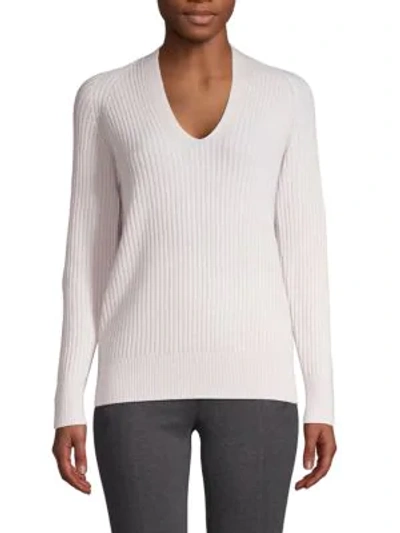 Shop Vince Ribbed Wool & Cashmere Top In Hyacinth