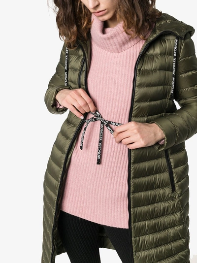 Shop Moncler Suvetter Quilted Feather Down Coat In 818 Green