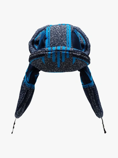 Shop Prada Blue And Black Trapper Cotton Hat In F0obm Navy Azzurro