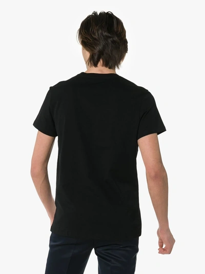Shop Balmain Signature Logo Cotton T-shirt In Black