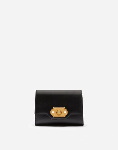 Shop Dolce & Gabbana Welcome Mini Bag In Calfskin In Black