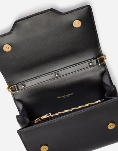 Shop Dolce & Gabbana Welcome Mini Bag In Calfskin In Black