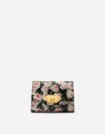 Shop Dolce & Gabbana Welcome Mini Bag In Printed Calfskin In Floral Print