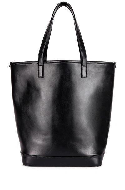 Shop Saint Laurent Teddy Detachable Pouch Shopping Tote In Black & Black