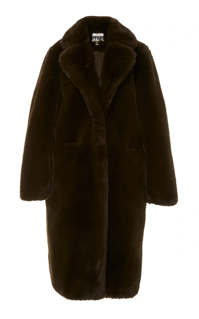 Shop Apparis Laure Faux-fur Coat In Olive
