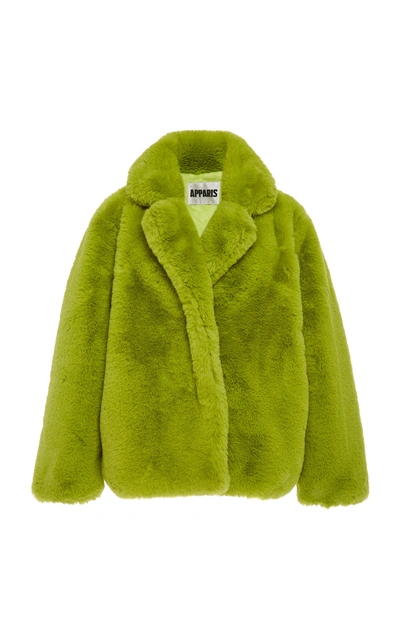 Shop Apparis Manon Faux-fur Coat In Green