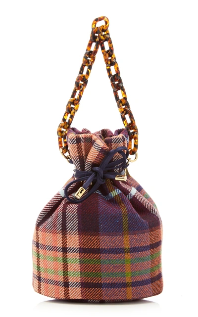 Plaid Tweed Bucket Bag