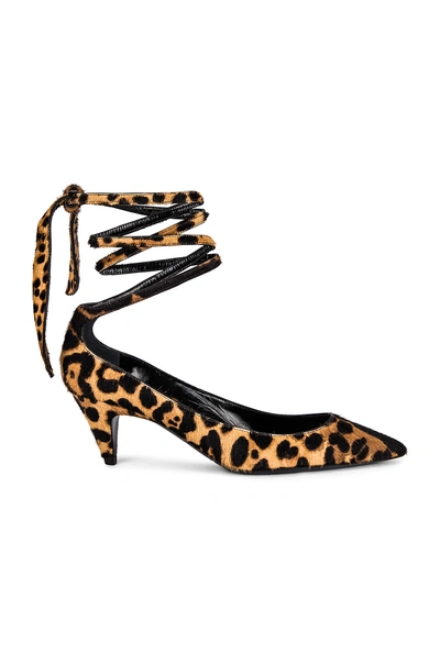 Shop Saint Laurent Charlotte Leopard Kitten Heel