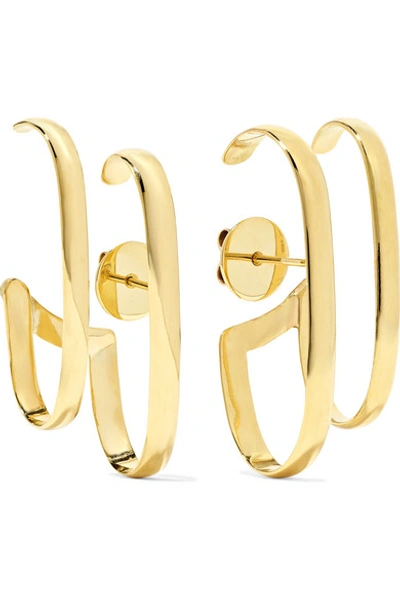 Shop Ana Khouri Double Lauren 18-karat Gold Earrings