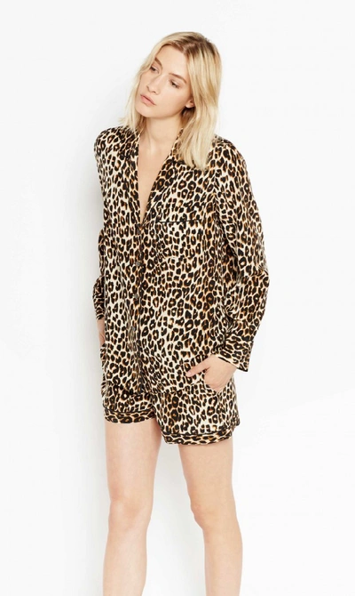 Shop Equipment Lillian Silk Pajama Set In Natural Leopard 