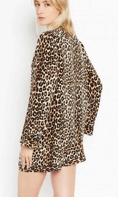 Shop Equipment Lillian Silk Pajama Set In Natural Leopard 