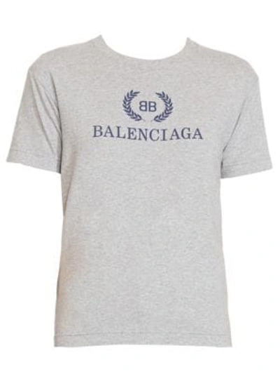 Shop Balenciaga Logo T-shirt In Grey