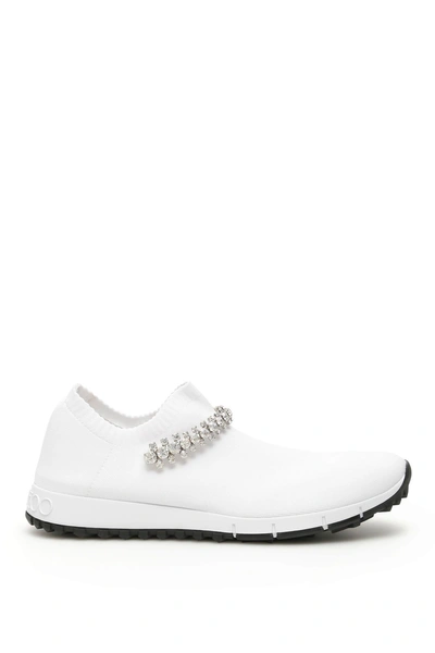Shop Jimmy Choo Crystal Bracelet Verona Sneakers In White Crystal|bianco