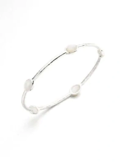 Shop Ippolita Women's Rock Candy Sterling Silver & Mother-of-pearl 5-station Bangle Bracelet In Silver Pearl