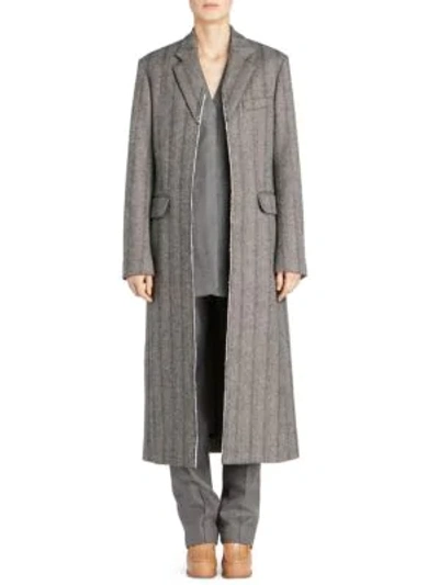 Shop Stella Mccartney Melany Wool Herringbone Coat In Black Grey