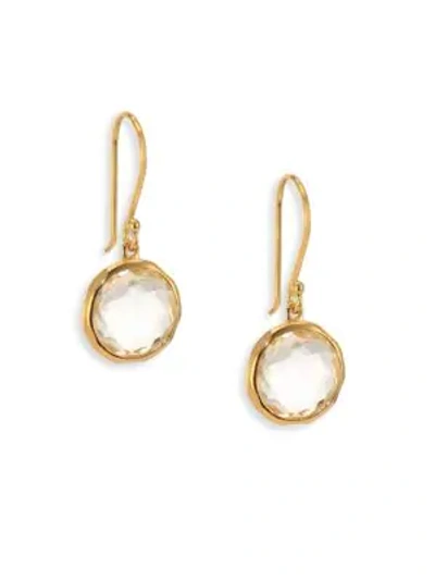 Shop Ippolita Women's Lollipop 18k Yellow Gold & Clear Quartz Mini Drop Earrings In Quartz/gold