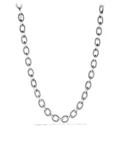 Shop David Yurman Women's Large Oval Link Necklace In Silver