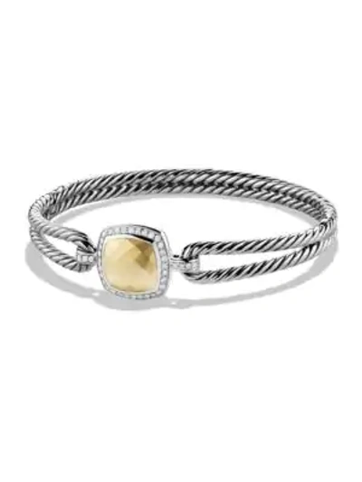 Shop David Yurman Albion Bracelet With Diamonds In Gold Dome