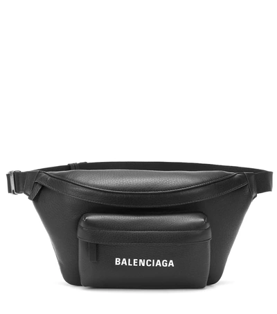 Shop Balenciaga Everyday Logo Belt Bag In Black