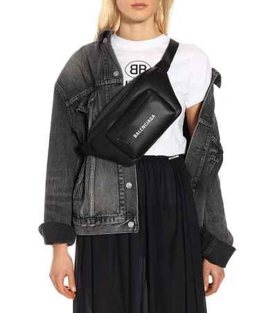 Shop Balenciaga Everyday Logo Belt Bag In Black